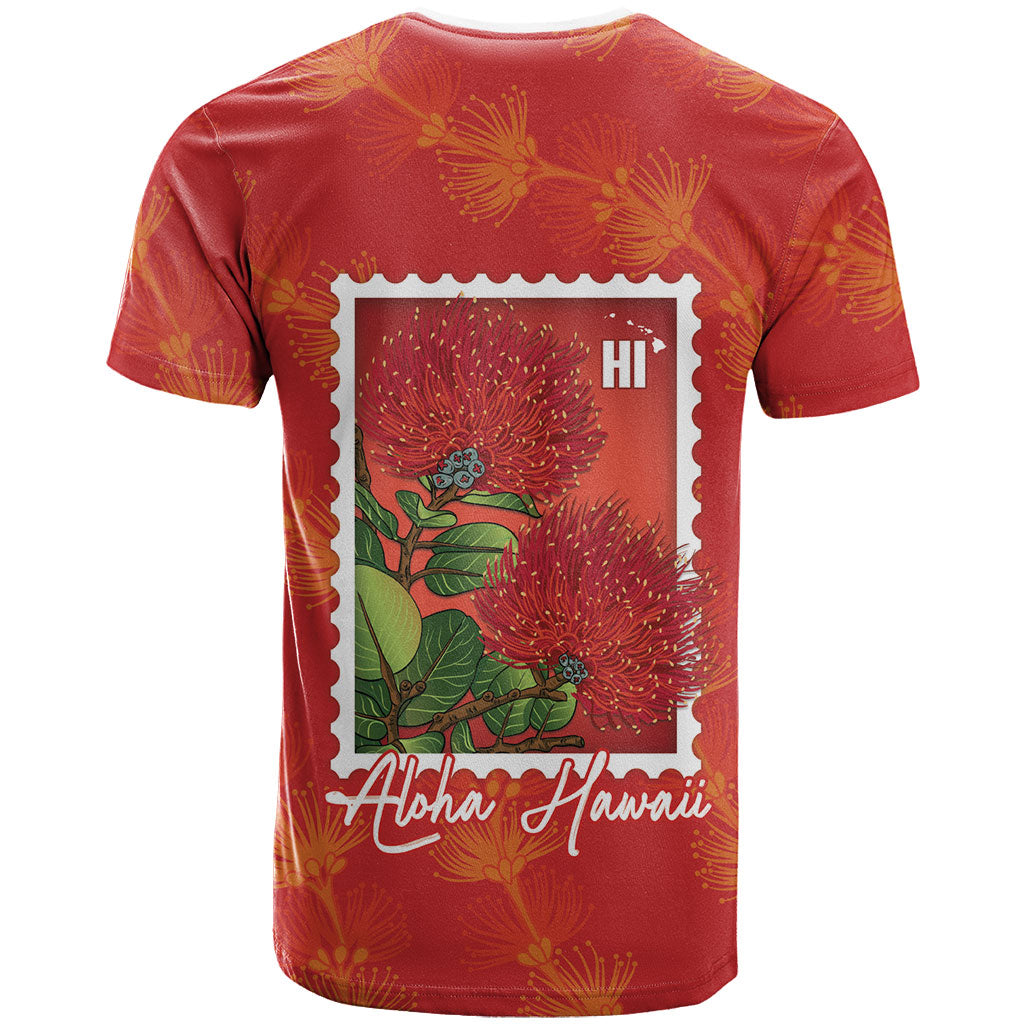 Aloha Hawaii Ohia Lehua T Shirt Hawaiian Lei Stylized Stamp