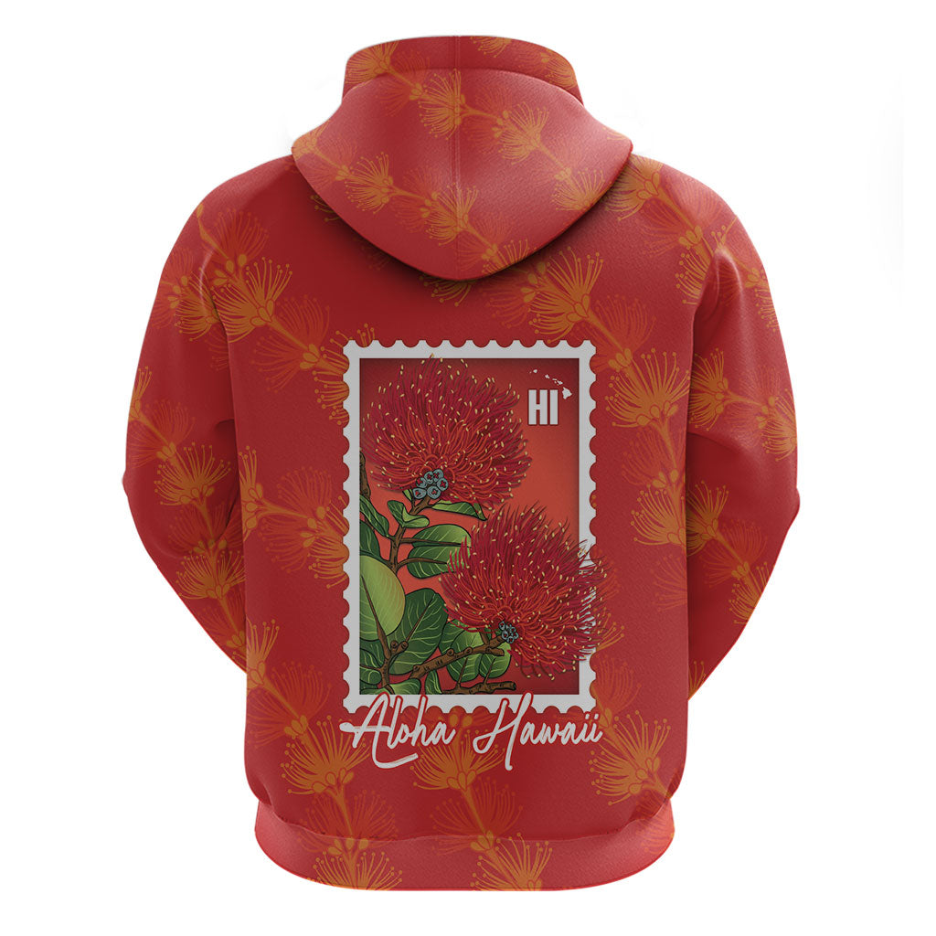 Aloha Hawaii Ohia Lehua Zip Hoodie Hawaiian Lei Stylized Stamp