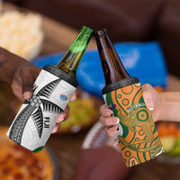 Custom Fiji And Australia Rugby 4 in 1 Can Cooler Tumbler Fijian Palm Tree Mix Aussie Kangaroo