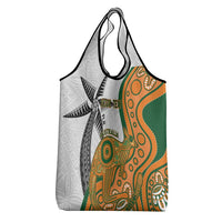 Custom Fiji And Australia Rugby Grocery Bag Fijian Palm Tree Mix Aussie Kangaroo