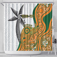 Custom Fiji And Australia Rugby Shower Curtain Fijian Palm Tree Mix Aussie Kangaroo