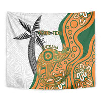 Custom Fiji And Australia Rugby Tapestry Fijian Palm Tree Mix Aussie Kangaroo
