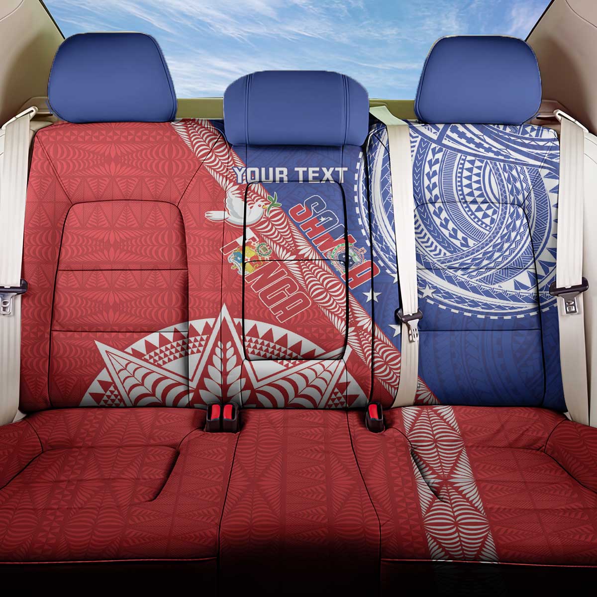 Tonga and Samoa Rugby Custom Back Car Seat Cover Ikale Tahi Manu Samoa Together - Polynesian Pride