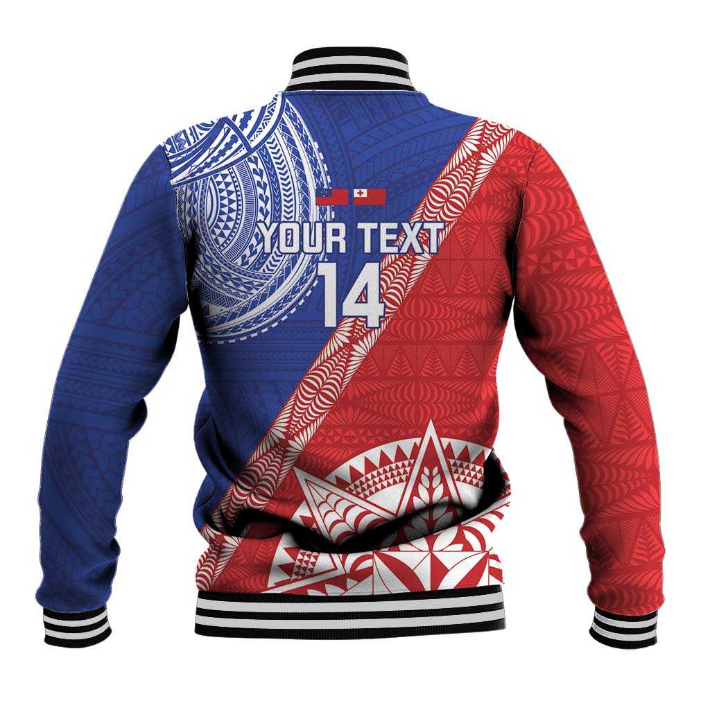 Tonga and Samoa Rugby Custom Baseball Jacket Ikale Tahi Manu Samoa Together - Polynesian Pride