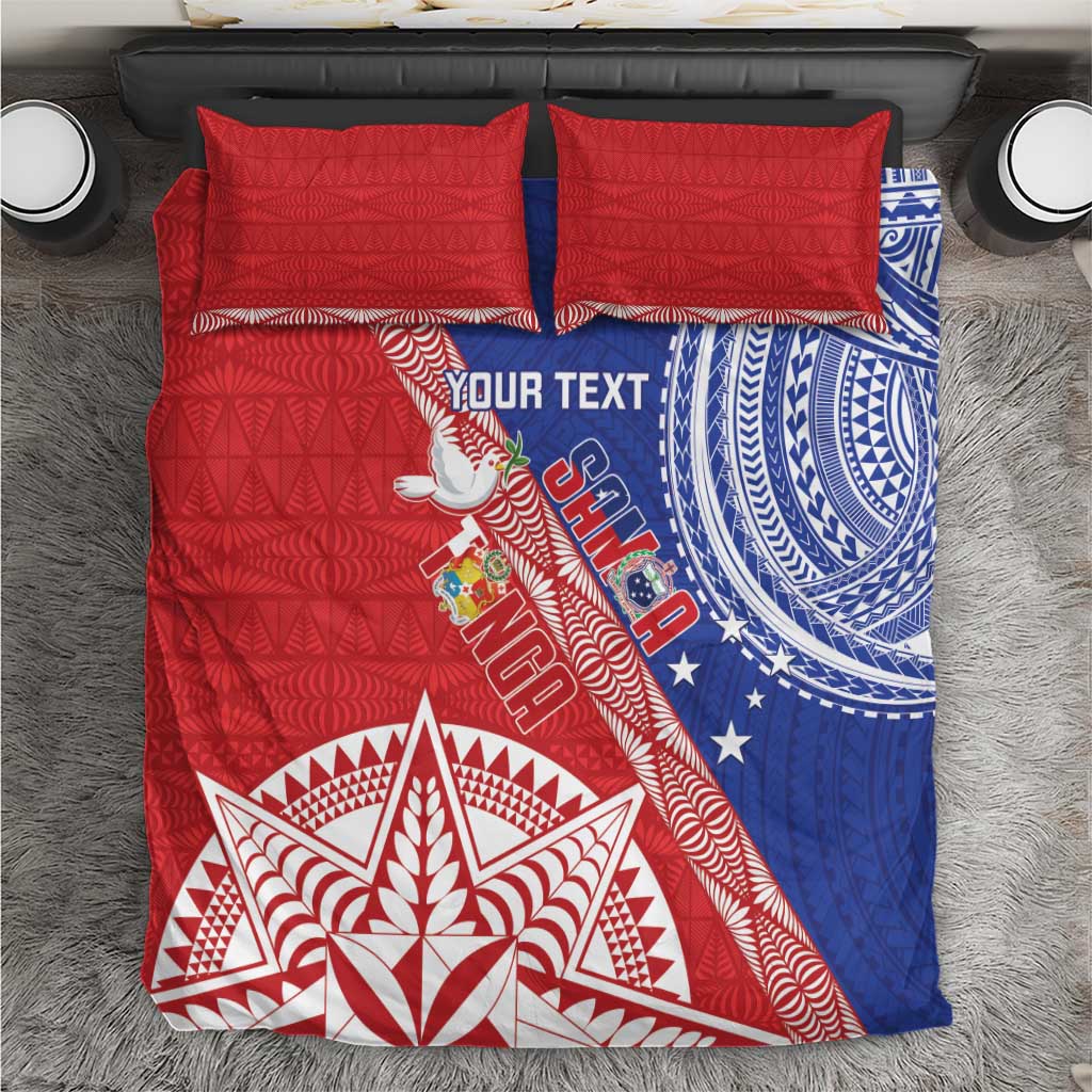 Tonga and Samoa Rugby Custom Bedding Set Ikale Tahi Manu Samoa Together - Polynesian Pride