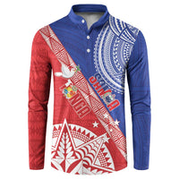 Tonga and Samoa Rugby Custom Button Sweatshirt Ikale Tahi Manu Samoa Together - Polynesian Pride