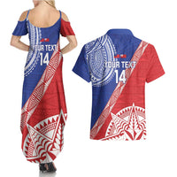 Tonga and Samoa Rugby Custom Couples Matching Summer Maxi Dress and Hawaiian Shirt Ikale Tahi Manu Samoa Together - Polynesian Pride