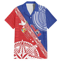 Tonga and Samoa Rugby Custom Family Matching Puletasi and Hawaiian Shirt Ikale Tahi Manu Samoa Together - Polynesian Pride
