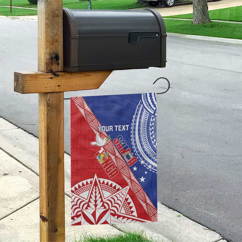 Tonga and Samoa Rugby Custom Garden Flag Ikale Tahi Manu Samoa Together - Polynesian Pride