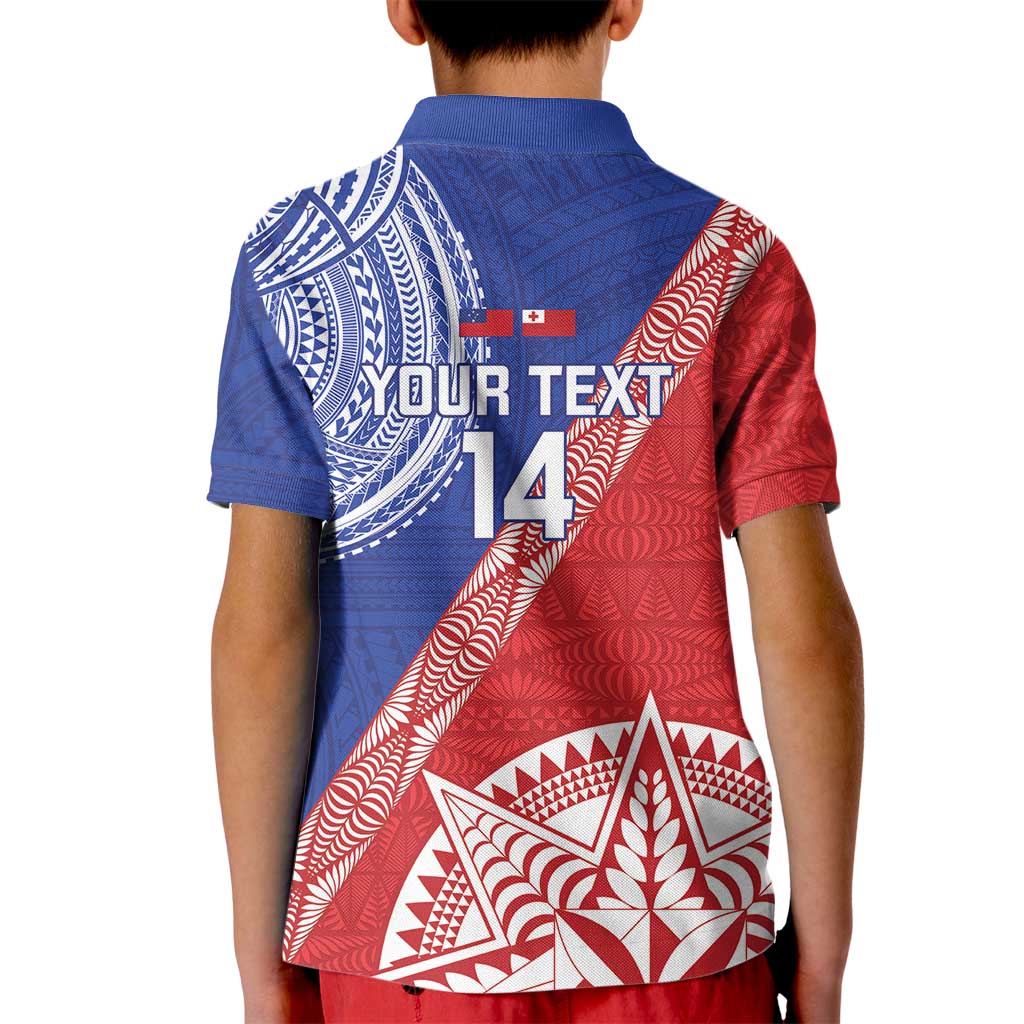 Tonga and Samoa Rugby Custom Kid Polo Shirt Ikale Tahi Manu Samoa Together - Polynesian Pride
