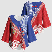Tonga and Samoa Rugby Custom Kimono Sleeve Blouse Ikale Tahi Manu Samoa Together - Polynesian Pride