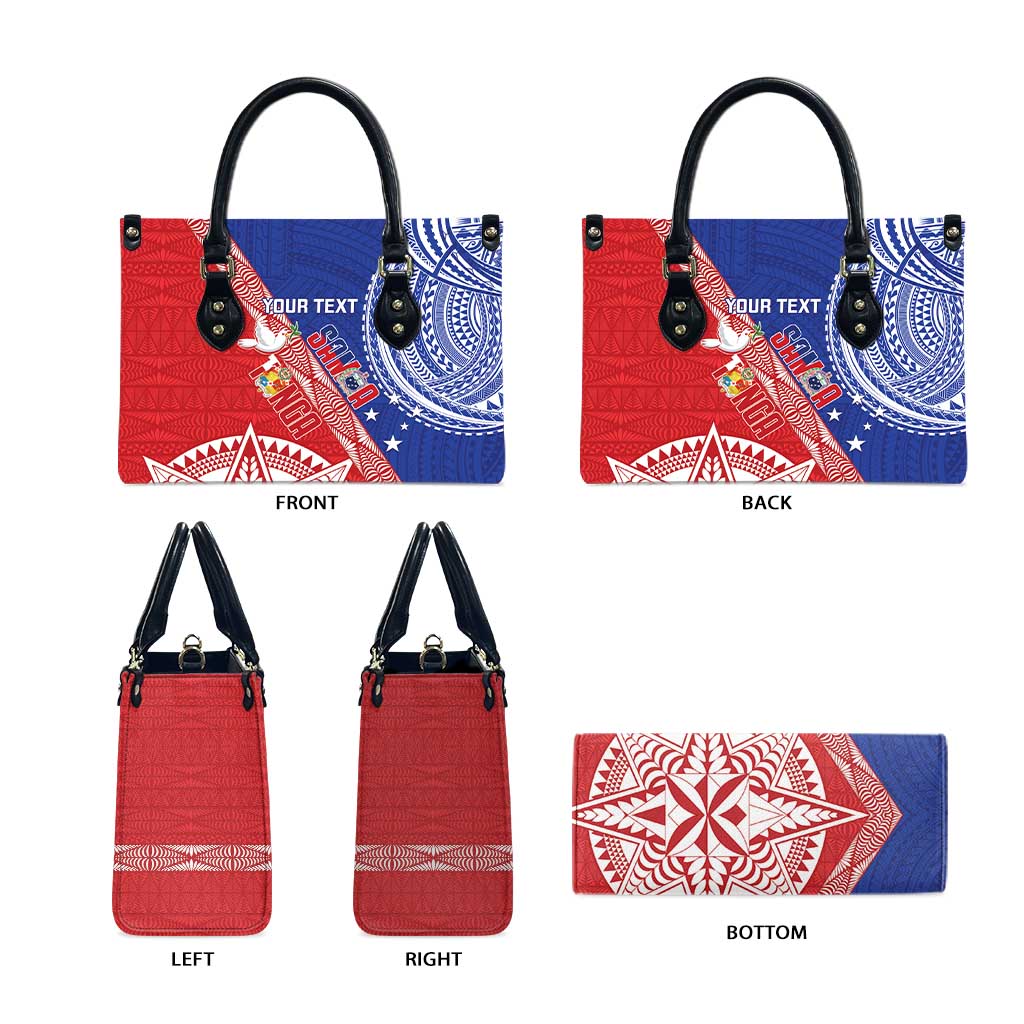 Tonga and Samoa Rugby Custom Leather Bag Ikale Tahi Manu Samoa Together - Polynesian Pride