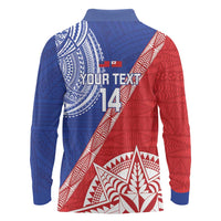 Tonga and Samoa Rugby Custom Long Sleeve Polo Shirt Ikale Tahi Manu Samoa Together - Polynesian Pride