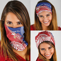 Tonga and Samoa Rugby Custom Neck Gaiter Ikale Tahi Manu Samoa Together - Polynesian Pride