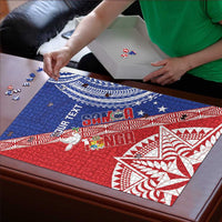 Tonga and Samoa Rugby Custom Puzzle Ikale Tahi Manu Samoa Together - Polynesian Pride