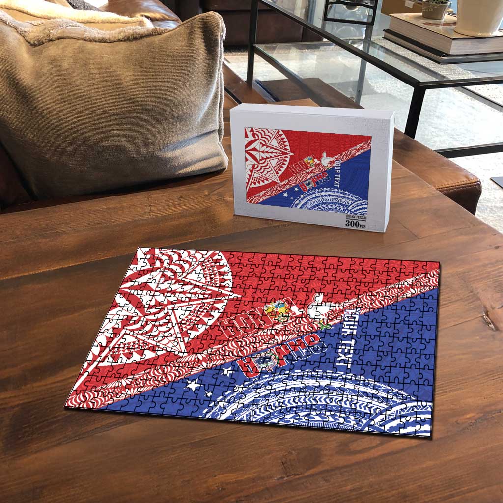 Tonga and Samoa Rugby Custom Puzzle Ikale Tahi Manu Samoa Together - Polynesian Pride