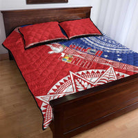 Tonga and Samoa Rugby Custom Quilt Bed Set Ikale Tahi Manu Samoa Together - Polynesian Pride