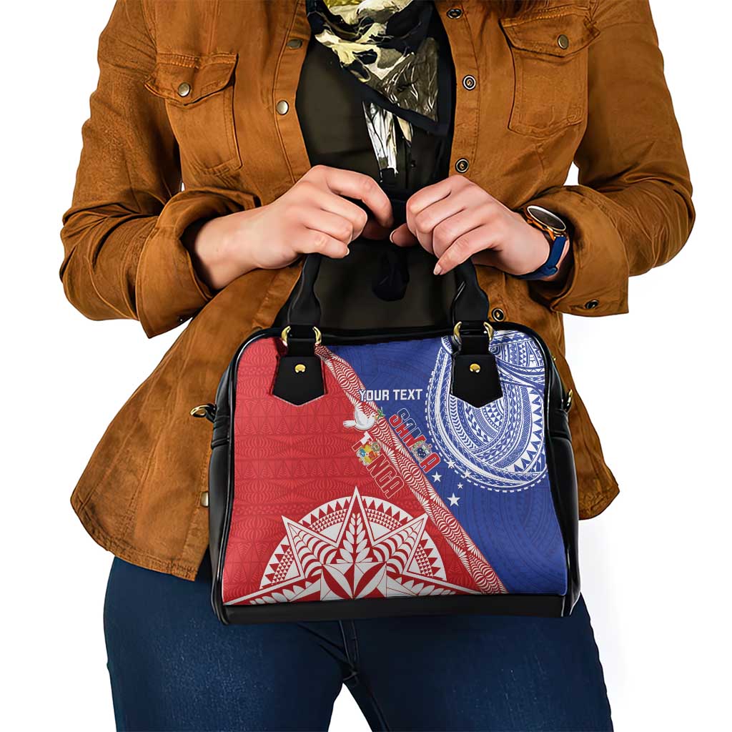 Tonga and Samoa Rugby Custom Shoulder Handbag Ikale Tahi Manu Samoa Together - Polynesian Pride