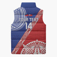 Tonga and Samoa Rugby Custom Sleeveless Puffer Jacket Ikale Tahi Manu Samoa Together - Polynesian Pride