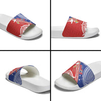 Tonga and Samoa Rugby Custom Slide Sandals Ikale Tahi Manu Samoa Together - Polynesian Pride