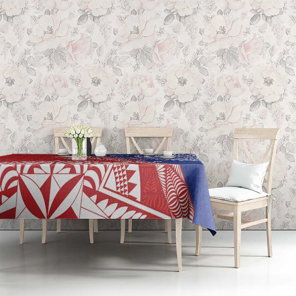 Tonga and Samoa Rugby Custom Tablecloth Ikale Tahi Manu Samoa Together - Polynesian Pride
