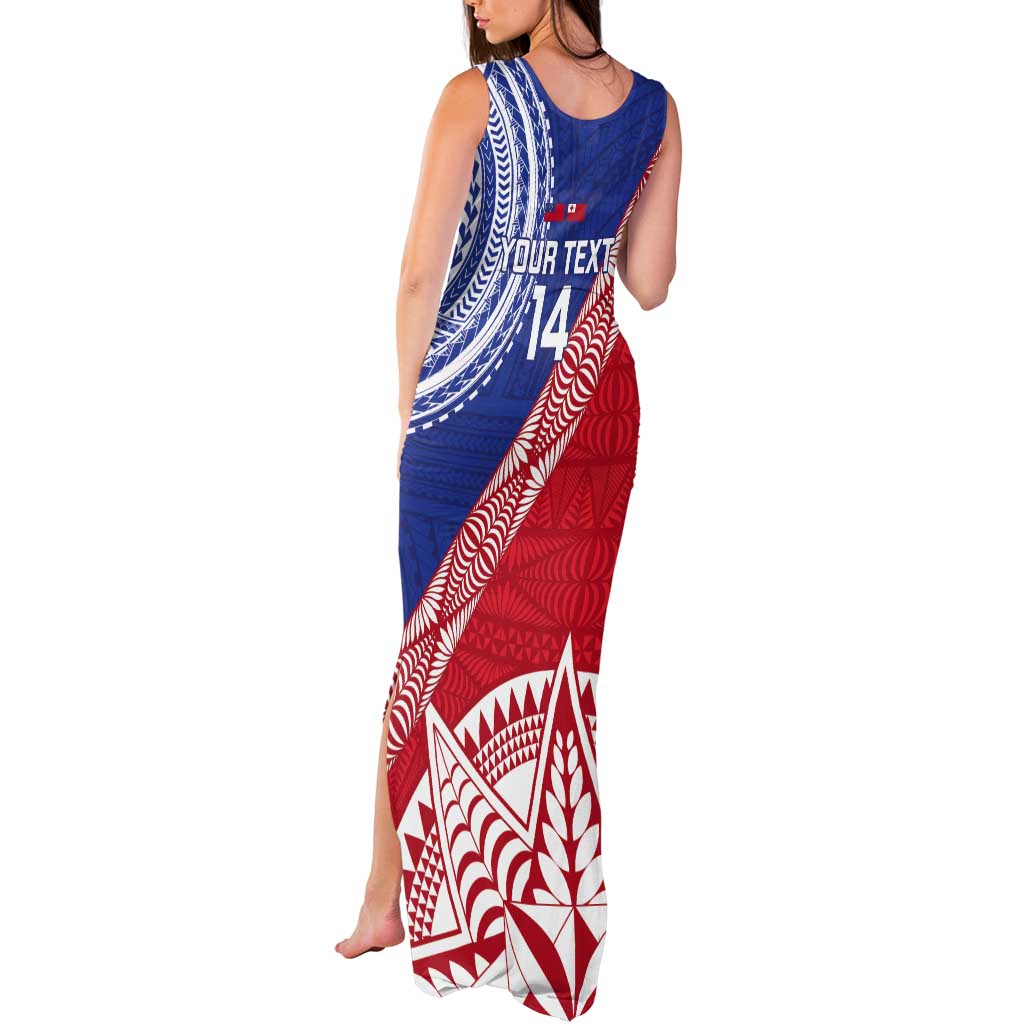 Tonga and Samoa Rugby Custom Tank Maxi Dress Ikale Tahi Manu Samoa Together - Polynesian Pride