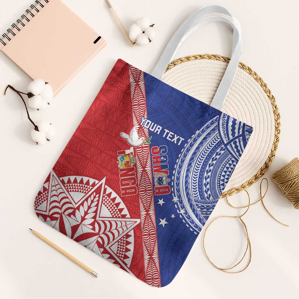 Tonga and Samoa Rugby Custom Tote Bag Ikale Tahi Manu Samoa Together - Polynesian Pride
