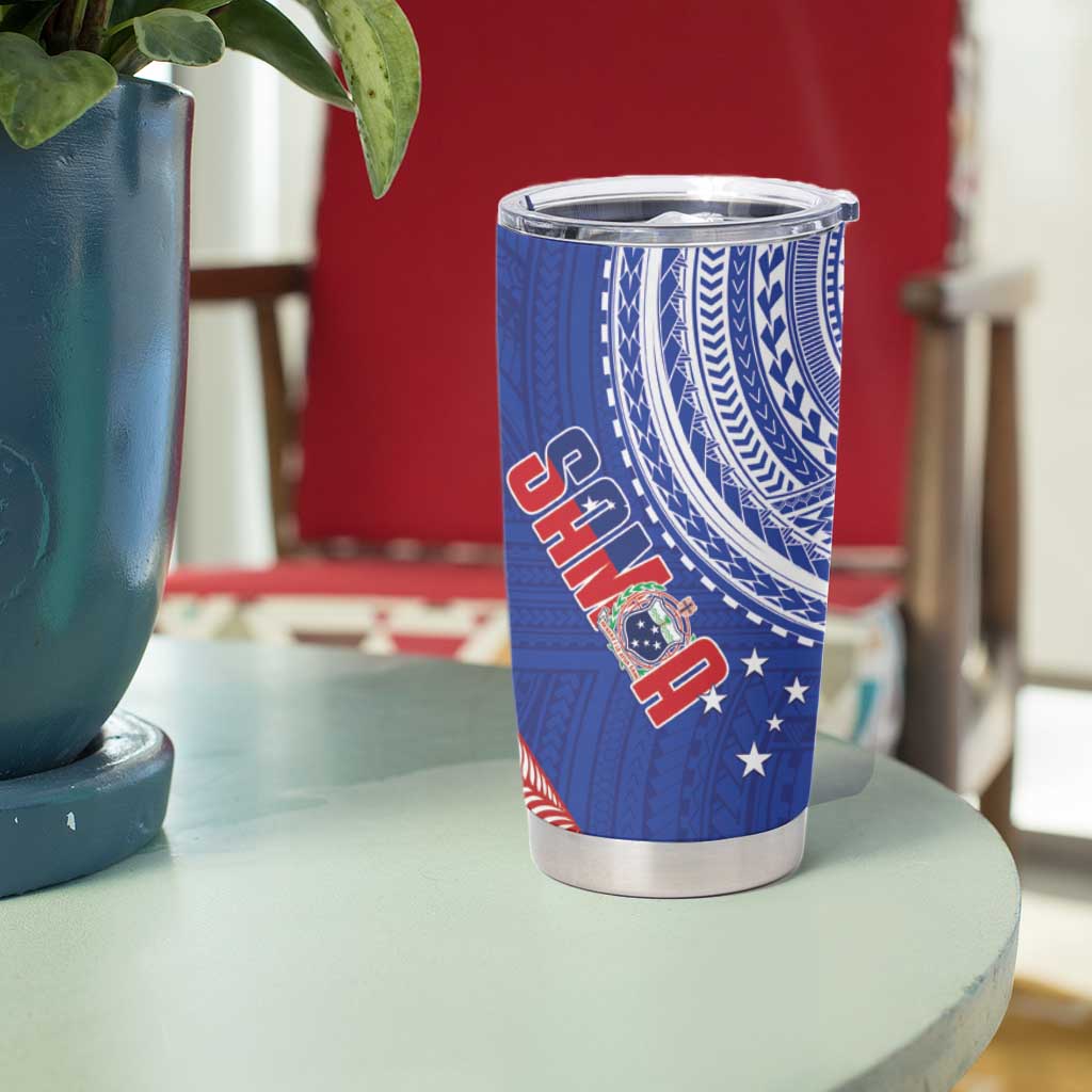 Tonga and Samoa Rugby Tumbler Cup Ikale Tahi Manu Samoa Together - Polynesian Pride