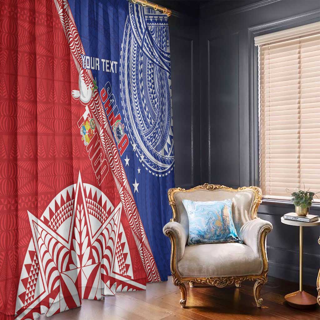 Tonga and Samoa Rugby Custom Window Curtain Ikale Tahi Manu Samoa Together - Polynesian Pride