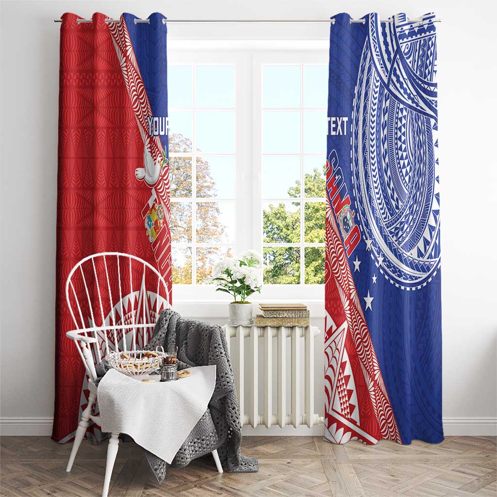 Tonga and Samoa Rugby Custom Window Curtain Ikale Tahi Manu Samoa Together - Polynesian Pride