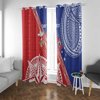 Tonga and Samoa Rugby Custom Window Curtain Ikale Tahi Manu Samoa Together - Polynesian Pride