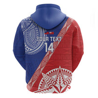 Tonga and Samoa Rugby Custom Zip Hoodie Ikale Tahi Manu Samoa Together - Polynesian Pride