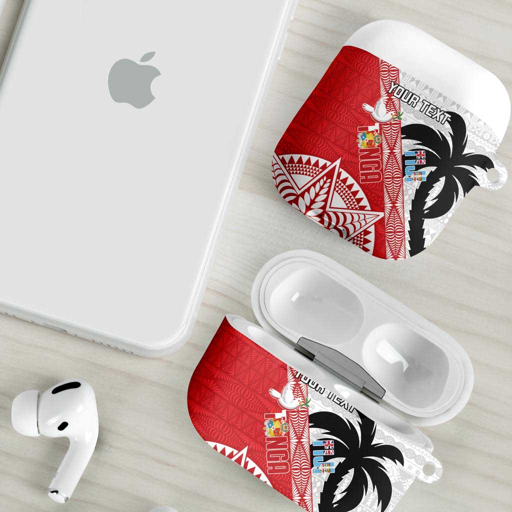 Fiji and Tonga Rugby Custom AirPods Case Flying Fijians Ikale Tahi Together Pacific - Polynesian Pride