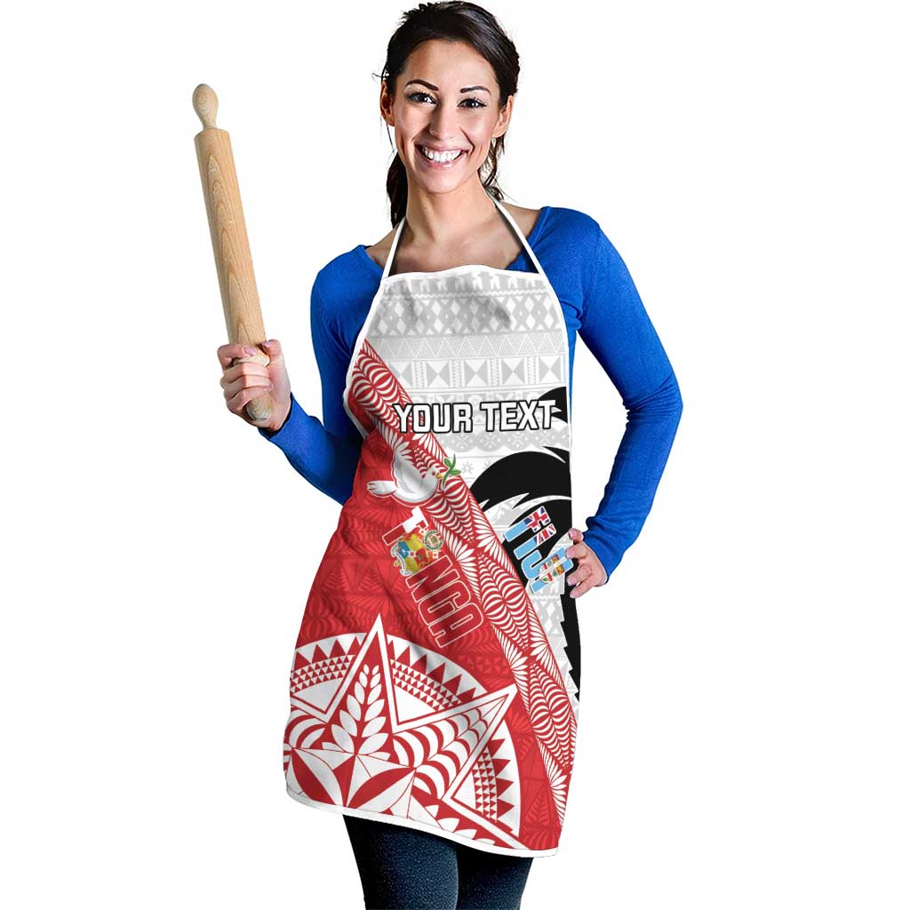 Fiji and Tonga Rugby Custom Apron Flying Fijians Ikale Tahi Together Pacific - Polynesian Pride