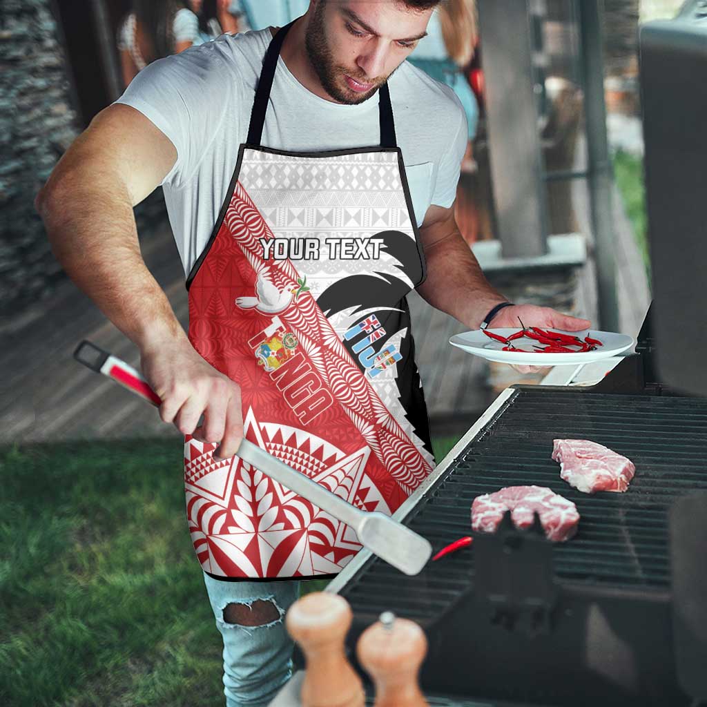 Fiji and Tonga Rugby Custom Apron Flying Fijians Ikale Tahi Together Pacific - Polynesian Pride