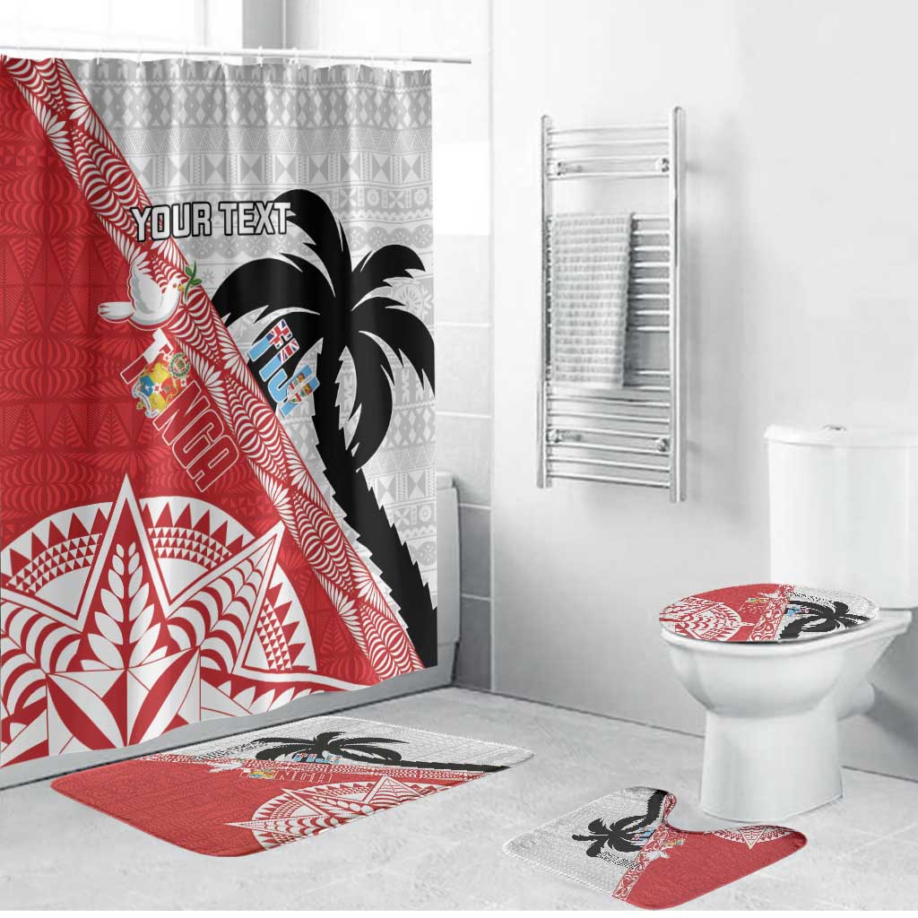 Fiji and Tonga Rugby Custom Bathroom Set Flying Fijians Ikale Tahi Together Pacific - Polynesian Pride