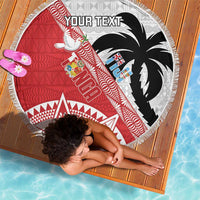 Fiji and Tonga Rugby Custom Beach Blanket Flying Fijians Ikale Tahi Together Pacific - Polynesian Pride