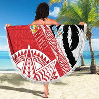 Fiji and Tonga Rugby Custom Beach Blanket Flying Fijians Ikale Tahi Together Pacific - Polynesian Pride