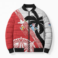 Fiji and Tonga Rugby Custom Bomber Puffer Jacket Flying Fijians Ikale Tahi Together Pacific - Polynesian Pride