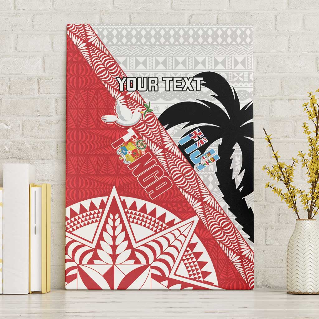 Fiji and Tonga Rugby Custom Canvas Wall Art Flying Fijians Ikale Tahi Together Pacific - Polynesian Pride