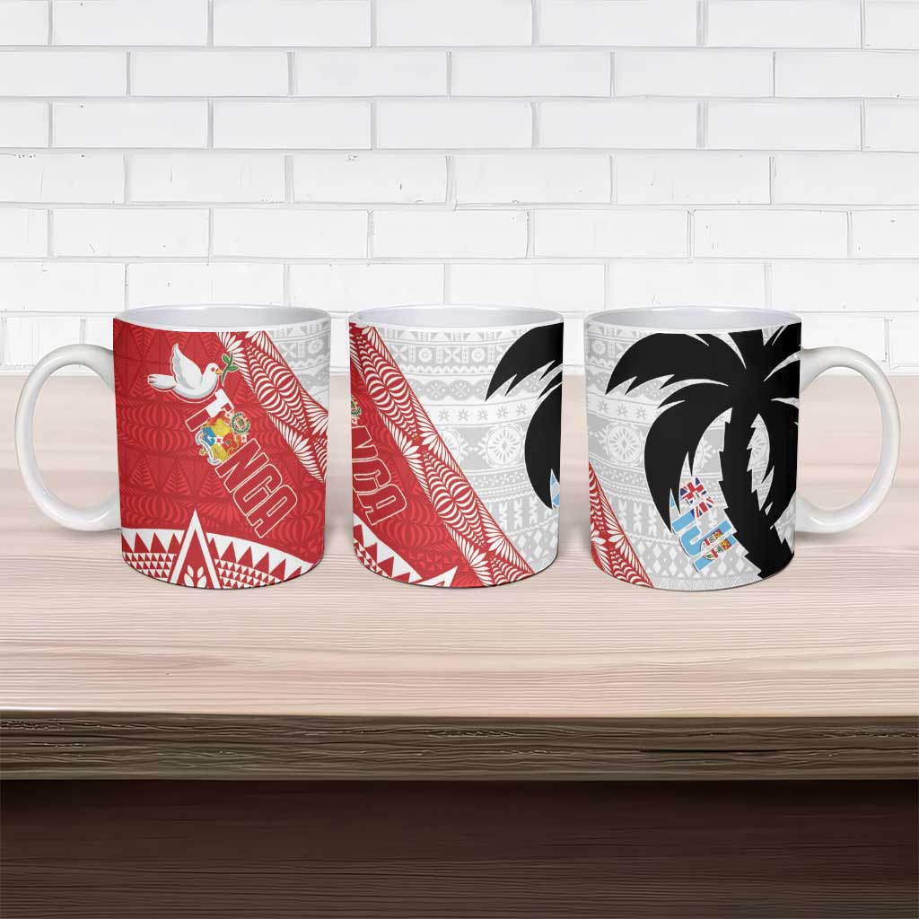 Fiji and Tonga Rugby Ceramic Mug Flying Fijians Ikale Tahi Together Pacific - Polynesian Pride