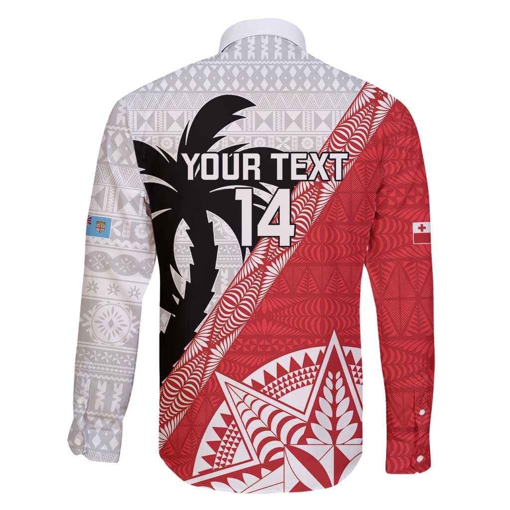 Fiji and Tonga Rugby Custom Family Matching Long Sleeve Bodycon Dress and Hawaiian Shirt Flying Fijians Ikale Tahi Together Pacific - Polynesian Pride