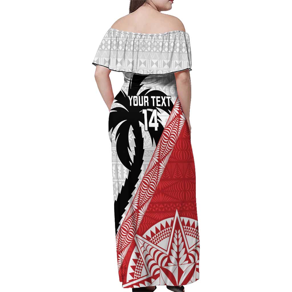 Fiji and Tonga Rugby Custom Family Matching Off Shoulder Maxi Dress and Hawaiian Shirt Flying Fijians Ikale Tahi Together Pacific - Polynesian Pride