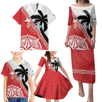 Fiji and Tonga Rugby Custom Family Matching Puletasi and Hawaiian Shirt Flying Fijians Ikale Tahi Together Pacific - Polynesian Pride