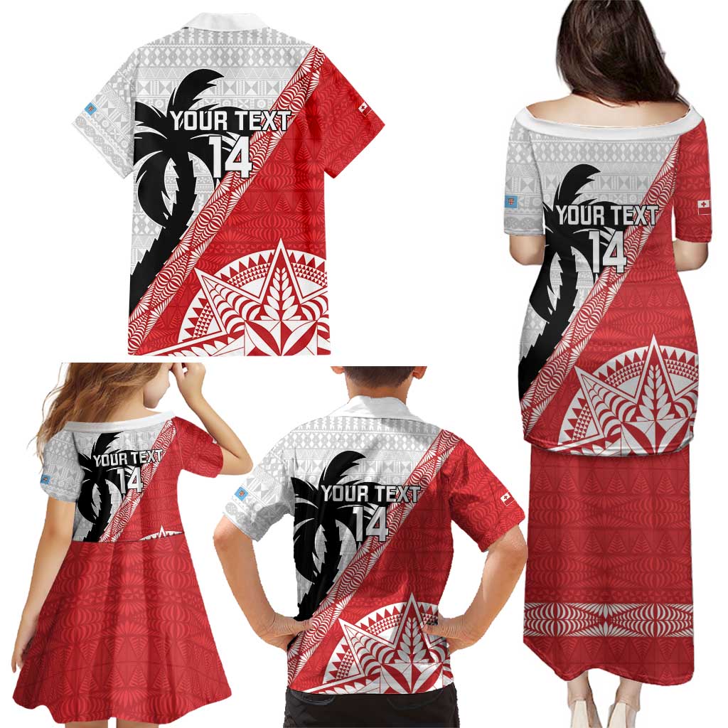 Fiji and Tonga Rugby Custom Family Matching Puletasi and Hawaiian Shirt Flying Fijians Ikale Tahi Together Pacific - Polynesian Pride