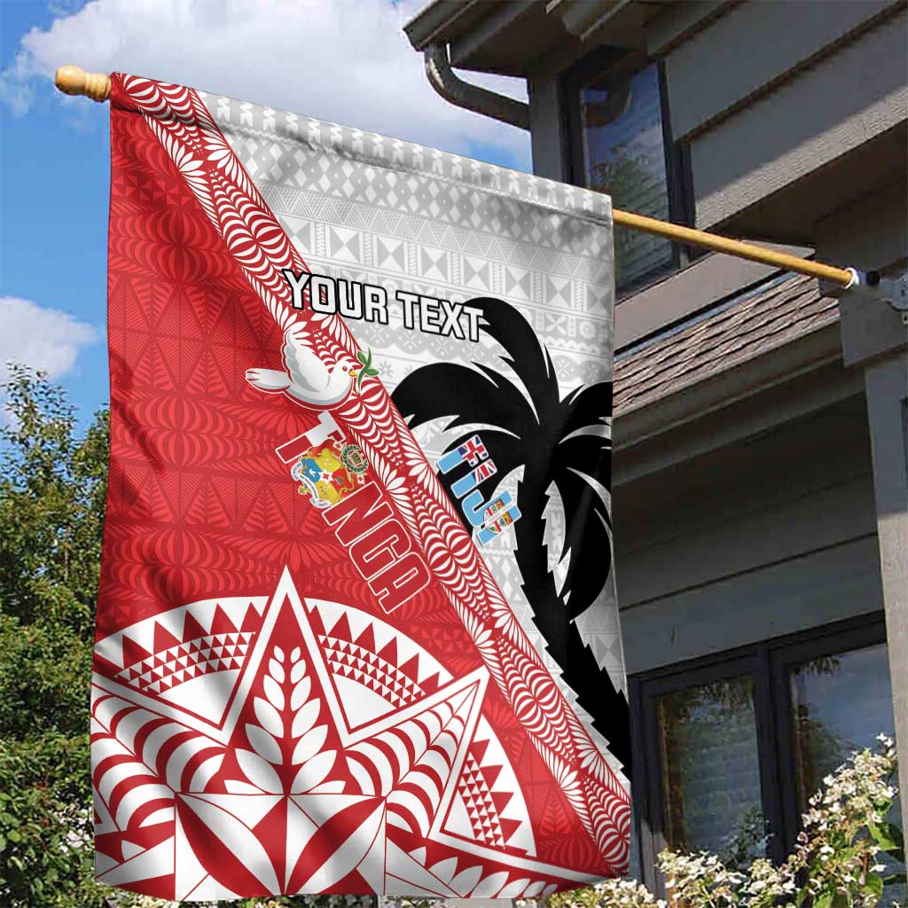 Fiji and Tonga Rugby Custom Garden Flag Flying Fijians Ikale Tahi Together Pacific - Polynesian Pride