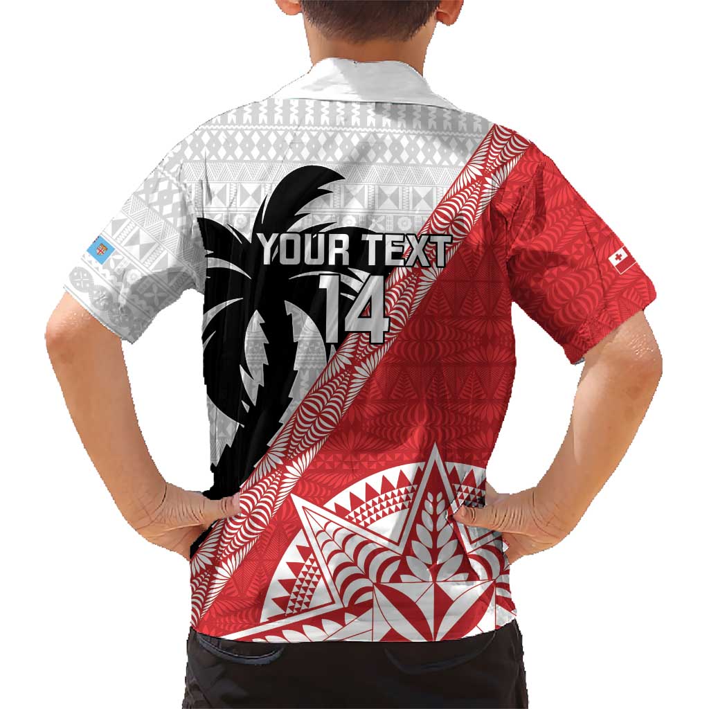 Fiji and Tonga Rugby Custom Kid Hawaiian Shirt Flying Fijians Ikale Tahi Together Pacific - Polynesian Pride