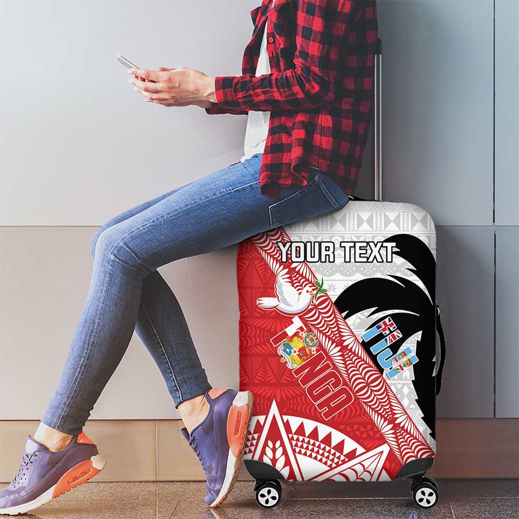 Fiji and Tonga Rugby Custom Luggage Cover Flying Fijians Ikale Tahi Together Pacific - Polynesian Pride