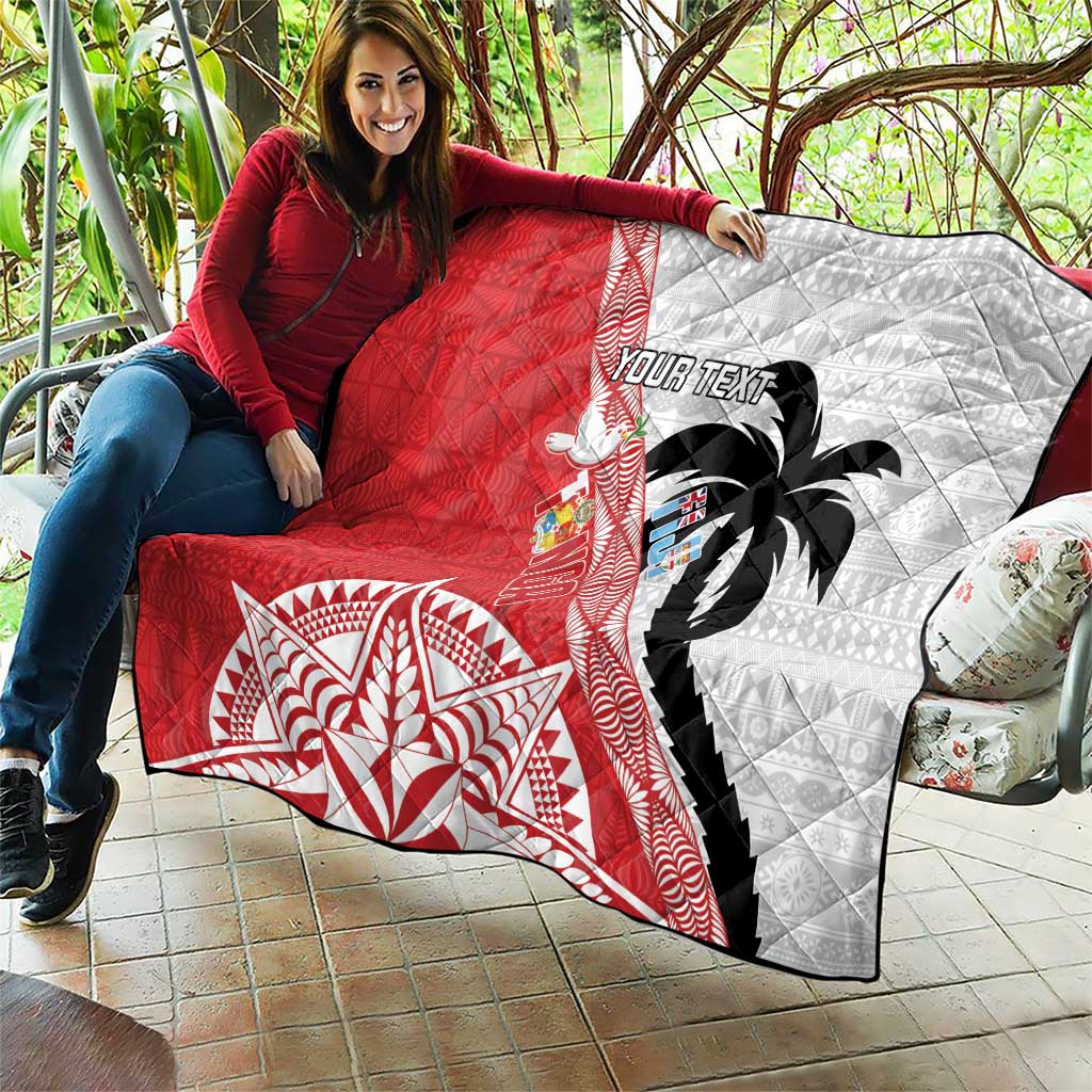 Fiji and Tonga Rugby Custom Quilt Flying Fijians Ikale Tahi Together Pacific - Polynesian Pride
