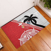 Fiji and Tonga Rugby Custom Rubber Doormat Flying Fijians Ikale Tahi Together Pacific - Polynesian Pride